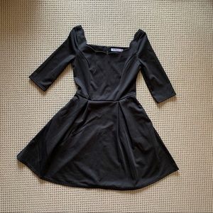 Classic little black dress with scallop neckline